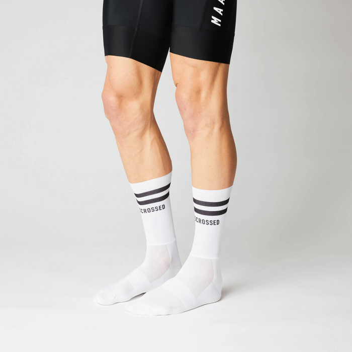 FINGERSCROSSED Aero stripes socks white Socks Endurance kollective Endurance kollective