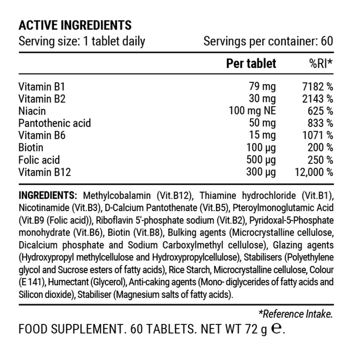 PILLAR PERFORMANCE ULTRA B ACTIVE VITAMIN B COMPLEX Vitamins & Supplements Endurance kollective Pillar Performance
