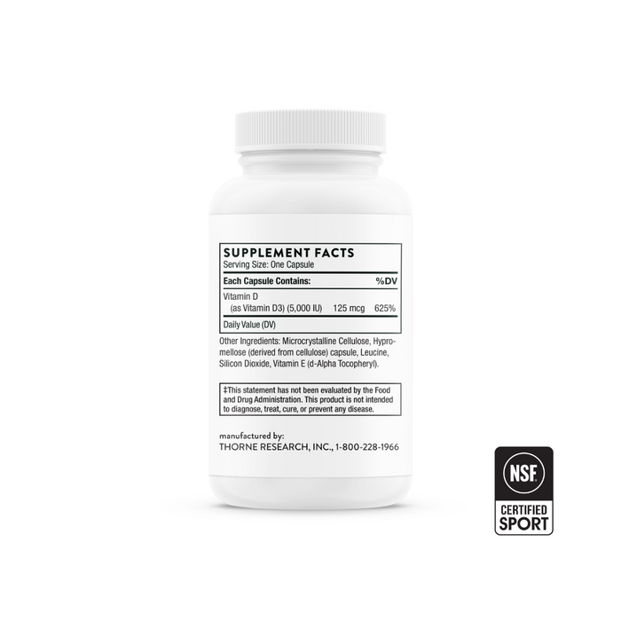 Thorne Vitamin D - 5,000 NSF Vitamins & Supplements Endurance kollective Thorne