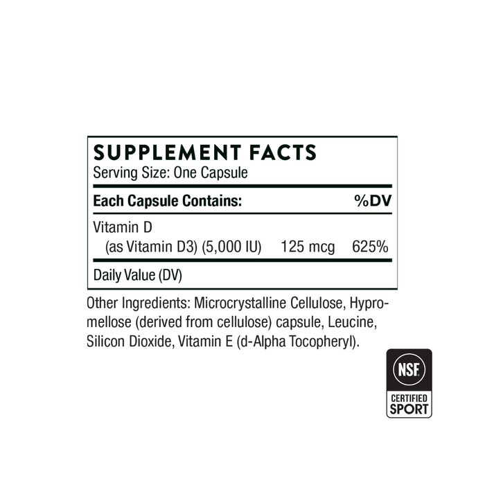 Thorne Vitamin D - 5,000 NSF Vitamins & Supplements Endurance kollective Thorne