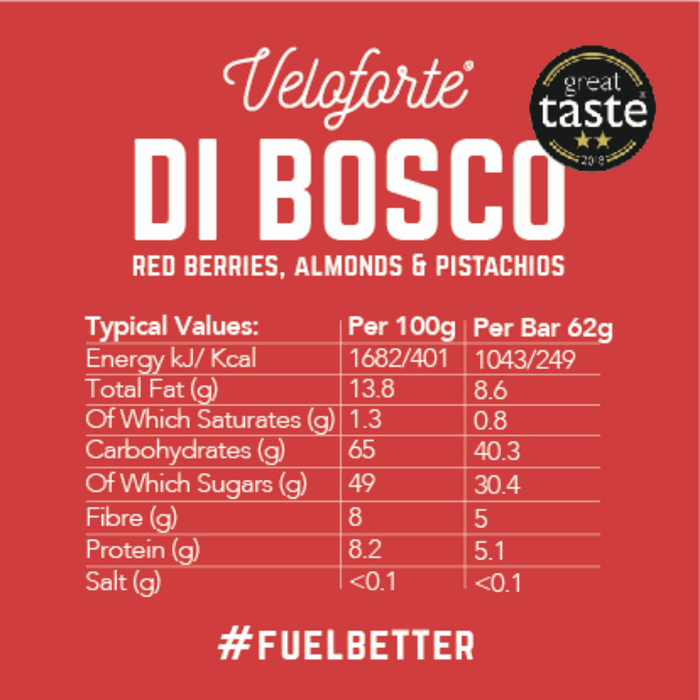 Veloforte Di Bosco Energy Bar: Red Berries, Almonds and Pistachios Endurance kollective Veloforte Di Bosco Energy Bar: Red Berries, Almonds and Pistachios Veloforte Nutrition Bars