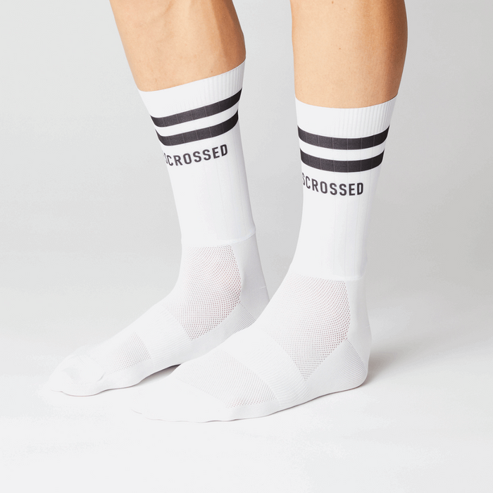 FINGERSCROSSED Aero stripes socks white Socks Endurance kollective Endurance kollective