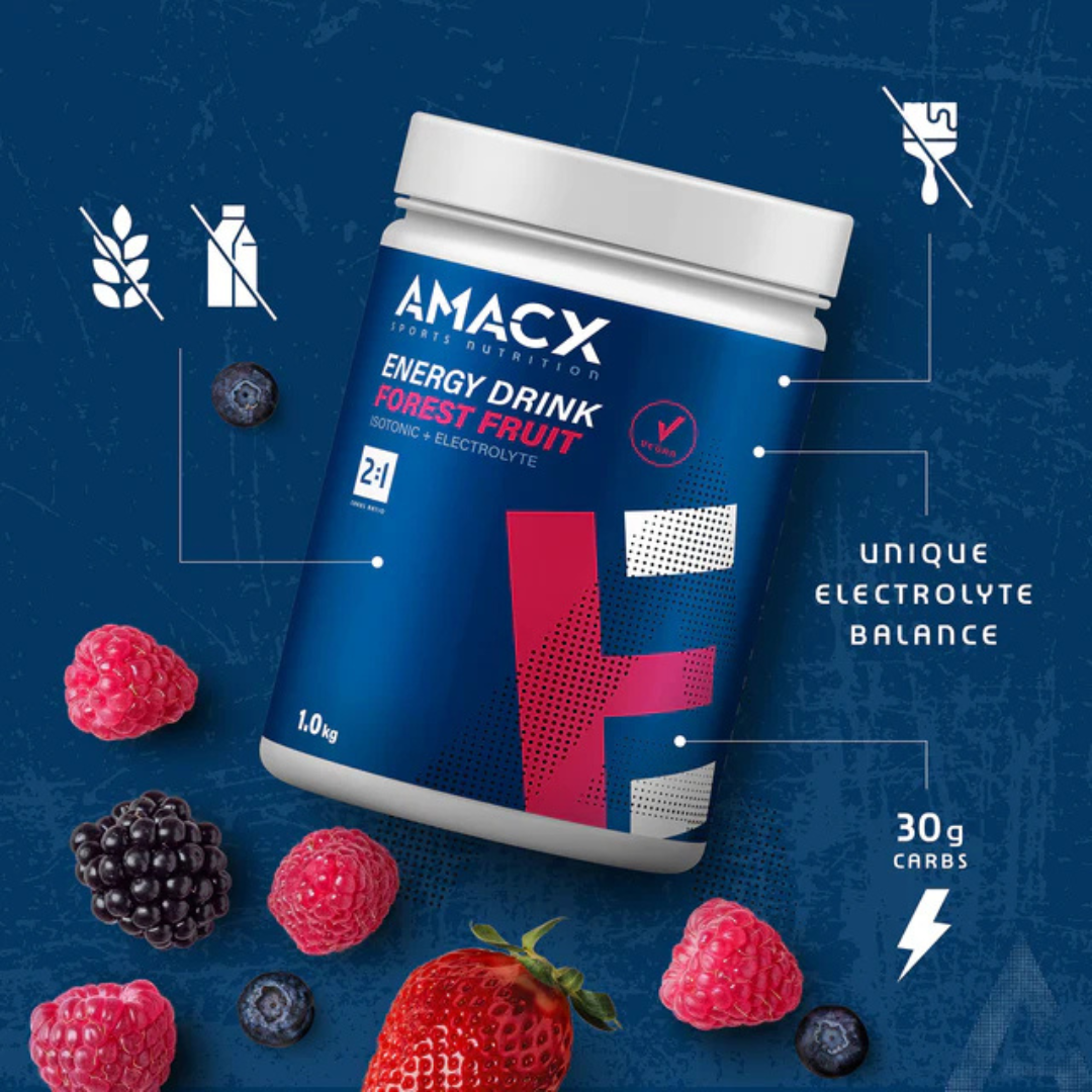 Amacx Energy Drink Forest Berry 1kg – Isotonic Hydration & Performance Fuel Nutrition Drinks & Shakes Endurance kollective Amacx