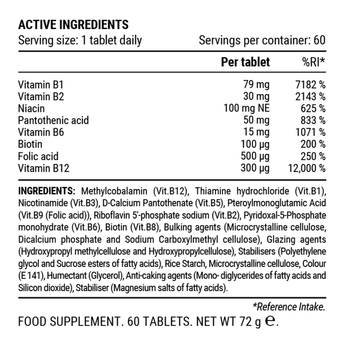 PILLAR PERFORMANCE ULTRA B ACTIVE Vitamin B-komplex - Högpotent formel