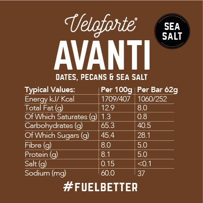 Veloforte Avanti Energy Bar: Dates, Pecans and Sea Salt
